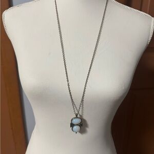 American Eagle Outfitters Silver Necklace with White Stones
